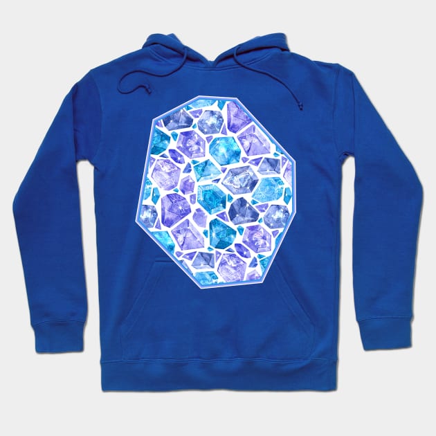 Butterflies Suspended in Geometric Gems - Sapphire and Amethyst Hoodie by PerrinLeFeuvre